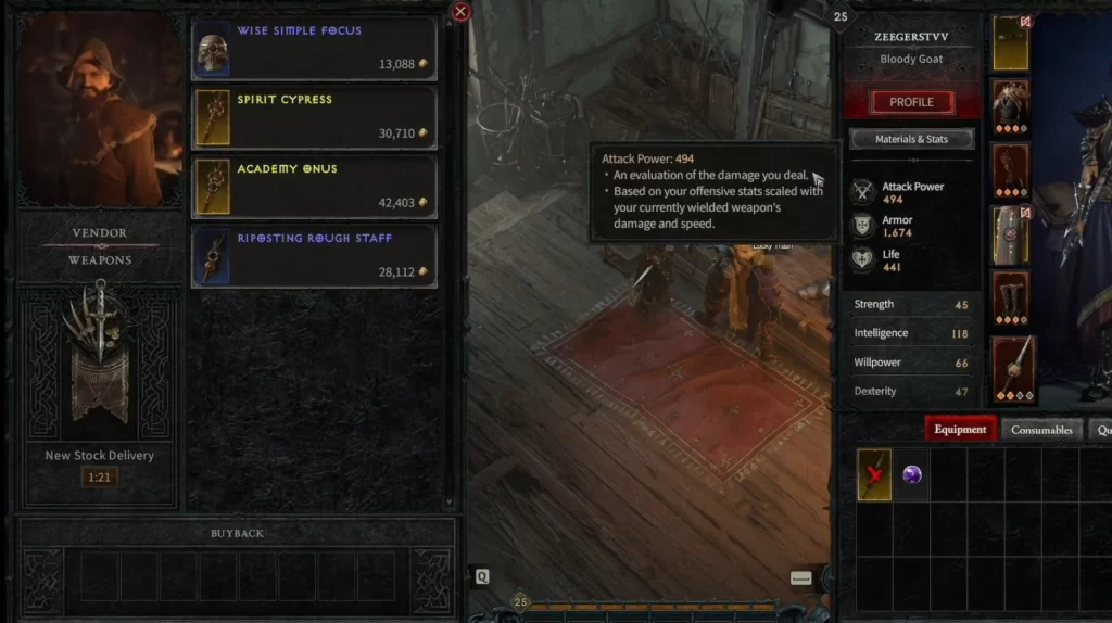 Sell Armor and Weapons in Diablo 4
